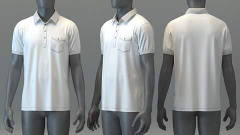 Basic Polo Shirt with Chest Pocket