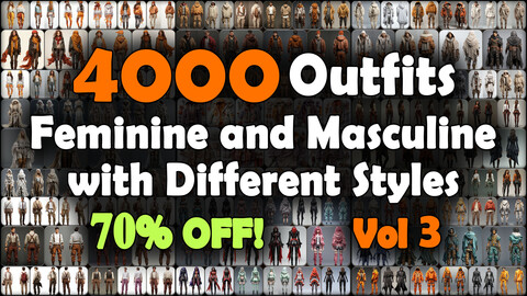 4000 Feminine and Masculine Outfits with Different Styles Reference Pack | MEGA Bundle | 4K | v.3