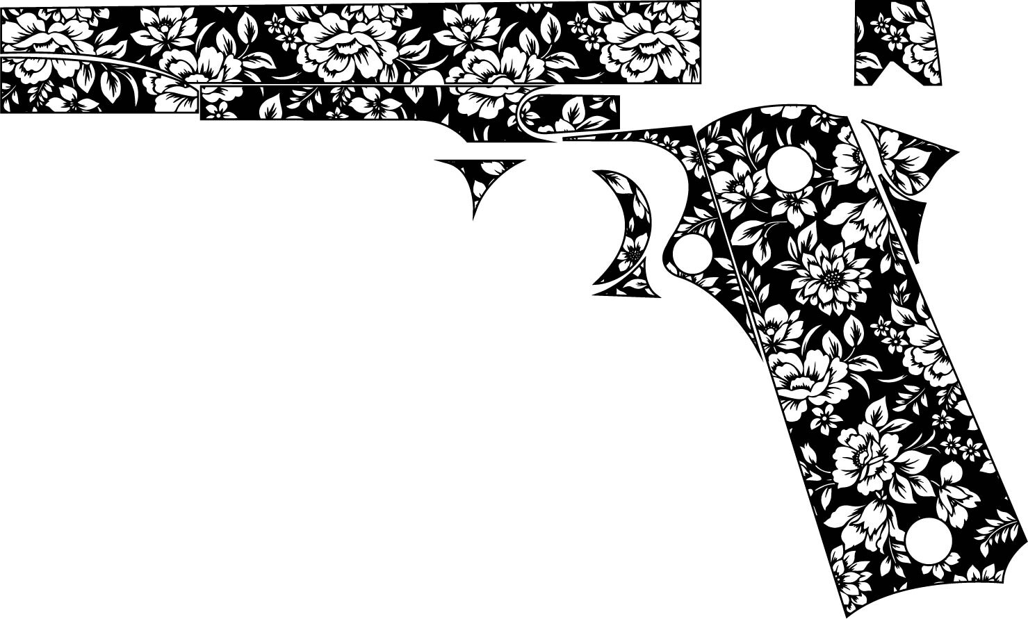 ArtStation - 1911 Gun engraving blank template vector, svg, dxf