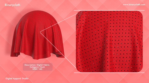 Knit Mesh Red Colored Fabric BCKMES02712