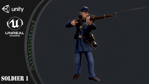 Soldier w1_s1 A pose Low_poly character redy for games