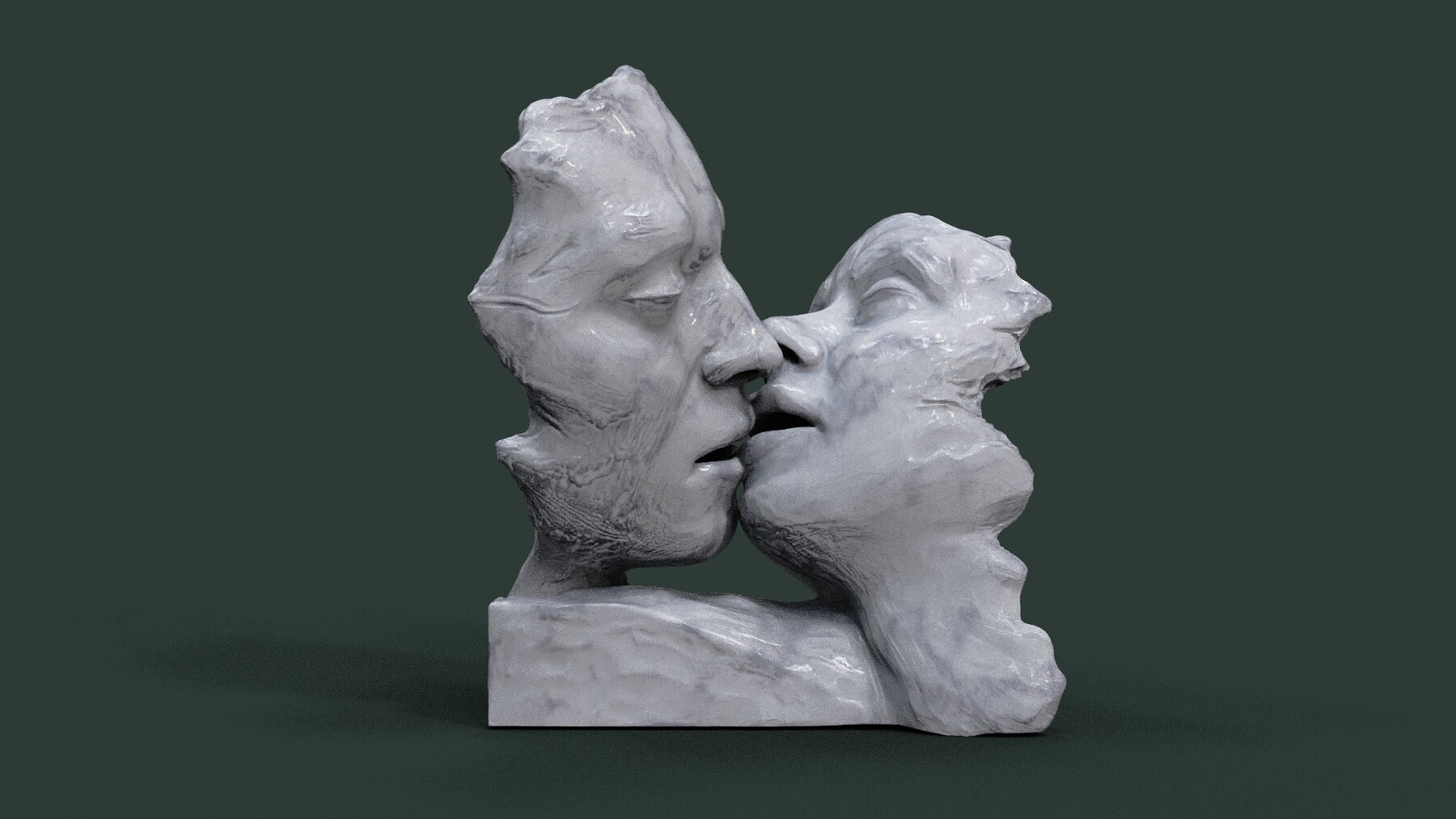 ArtStation - Kissing couple statue 3D print model