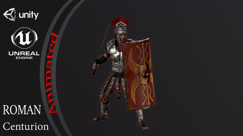 Roman Centurion A pose Low_poly character redy for games