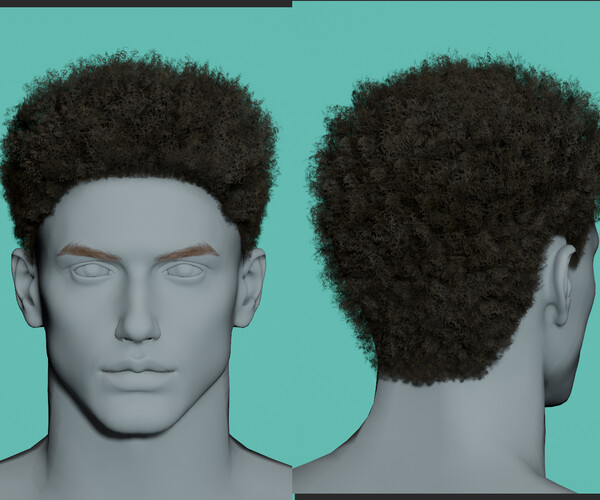 ArtStation - 14 Real-time man Hairstyles collection 01 Low-poly model ...