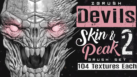 Devils Skin and Peak Brush Set 2: ZBrush Sculpting & Texture Brush Set