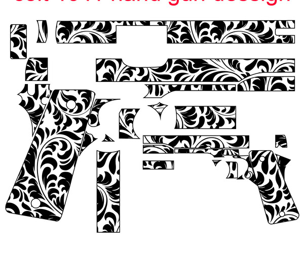 ArtStation - 1911 Gun engraving blank template vector, svg, dxf