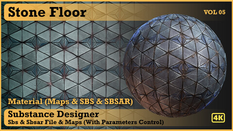Stone Floor material - VOL 05 - Maps & SBS & SBsar