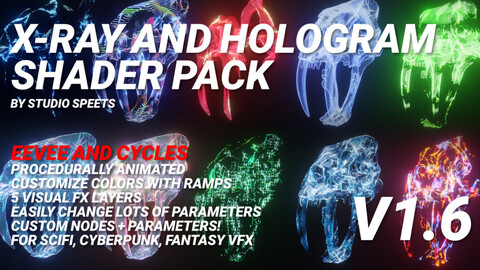 Blender X-Ray and Hologram shader pack