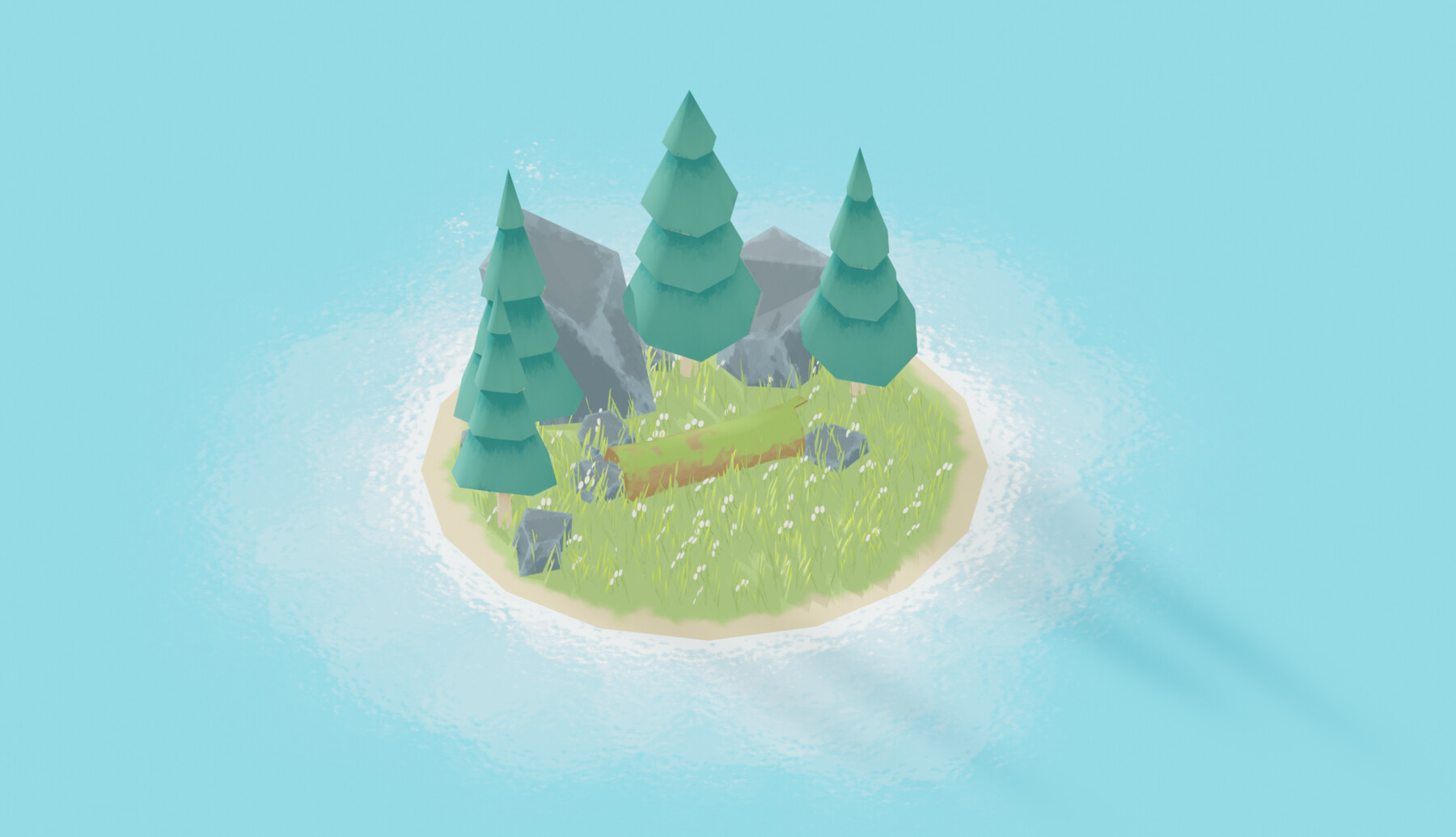 ArtStation - Low poly Stylized game environment - Cozy Island | Game Assets