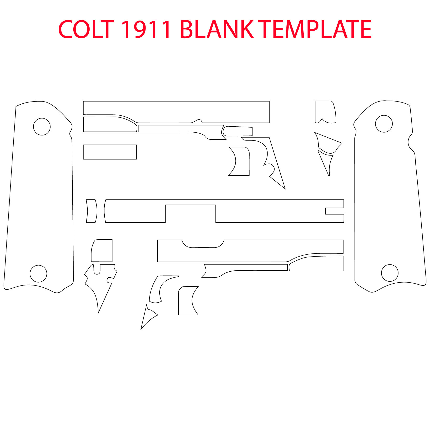 ArtStation - 1911 Gun engraving blank template vector, svg, dxf, laser  engraving, cnc cutting file