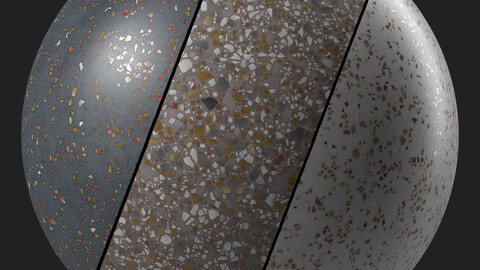 Terrazzo Materials 18- by Sbsar Generatator | Pbr 4k Seamless