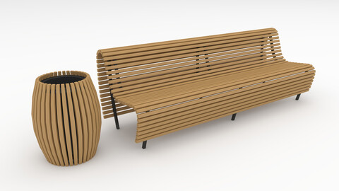 3D Model Bench Park 56