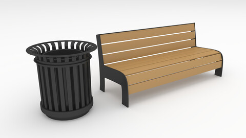 3D Model Bench Park 55