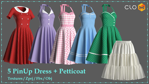 Pinup Dress + Free Petticoat / Vintage Dress