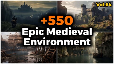 +550 Epic Medieval Environment Concept (4k) | Vol_64