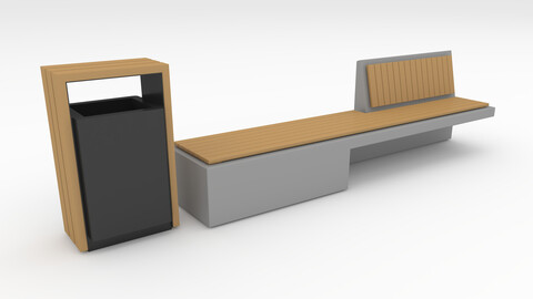 3D Model Bench Park 51