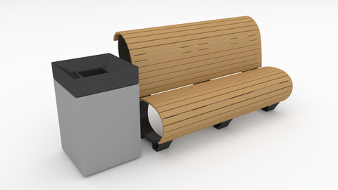 3D Model Bench Park 40