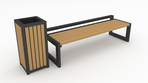 3D Model Bench Park 38