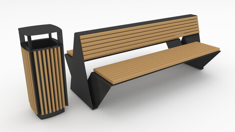 3D Model Bench Park 28