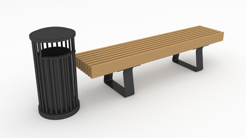 3D Model Bench Park 26