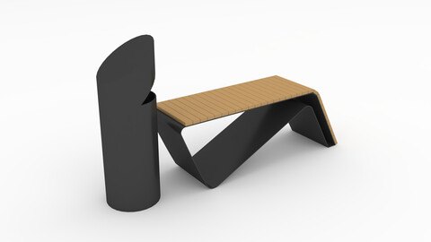 3D Model Bench Park 23