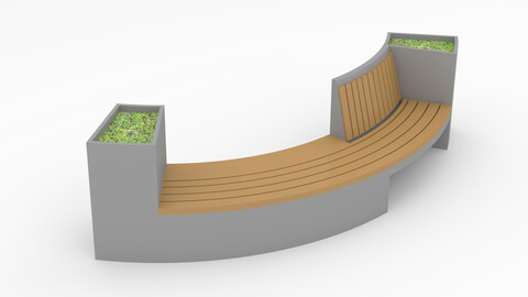 3D Model Bench Park 9