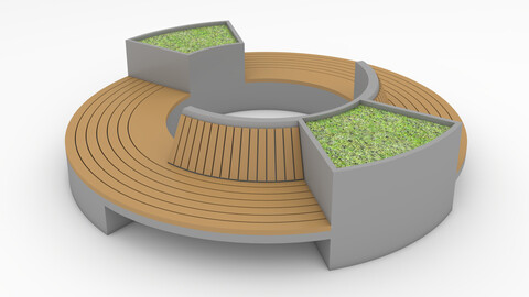 3D Model Bench Park 6