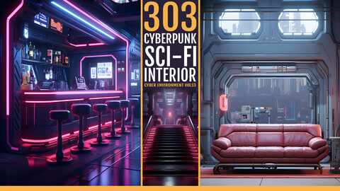 303 Cyberpunk Sci-fi Interior VOL13