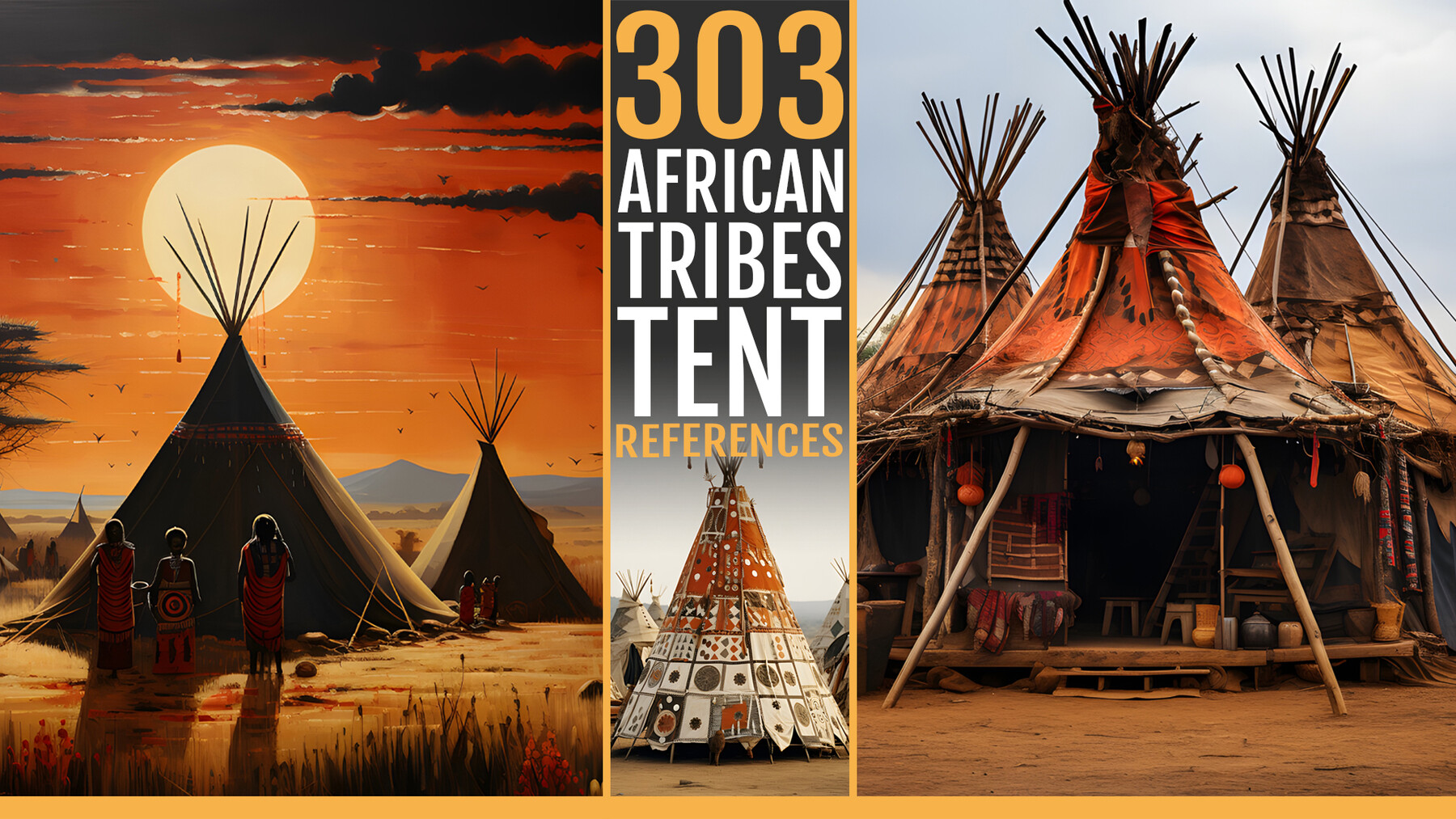 Artstation 303 African Tribes Tent Artworks