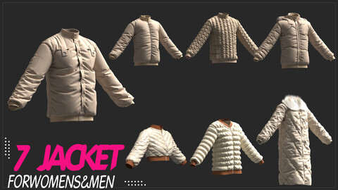 7. Women's and men's jacket models Marvelous & Clo3d / FBX / OBJ