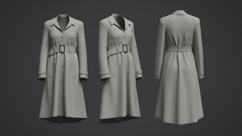 Trench coat 3d model