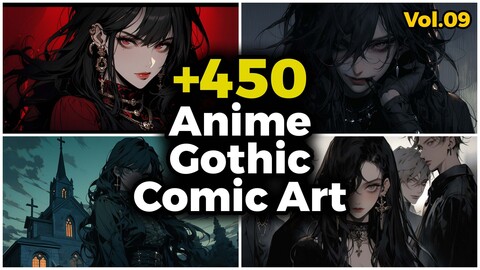 +450 Anime Gothic Comic Art (4k) | Vol_09