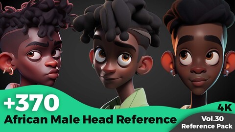 +370 African Male Head Reference(4k)