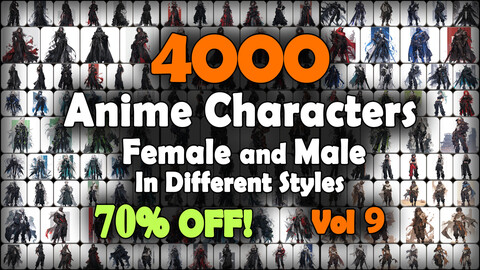 4000 Anime Character (Full Body) Reference Pack | MEGA Bundle | 4K | v.9