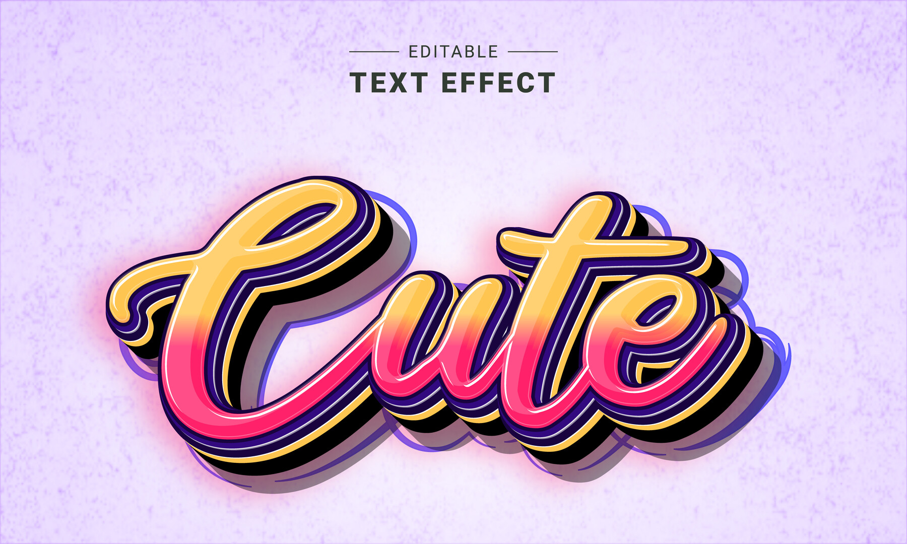 ArtStation - 3D Cute. Text Effects, EPS Template File | Artworks