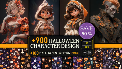 4 in 1 Vol 1---(50% OFF FOR HALLOWEEN) +900 HALLOWEEN CHARACTER DESIGN 100 HALLOWEEN PATTERN (FREE)