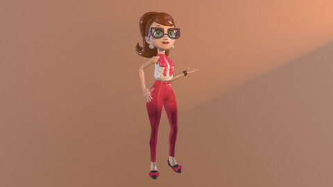 Girl low-poly 3D model