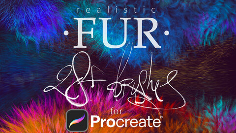 28 Realistic FUR Brushes for Procreate