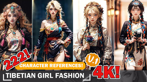 222 Mesmerizing Tibet Fashion Girl Beauty Styles in 4K - Reference Art Collection V1