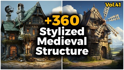 +360 Stylized Medieval Structure(4k) | Vol_41