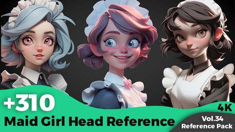 +310 Maid Girl Head Reference(4k)