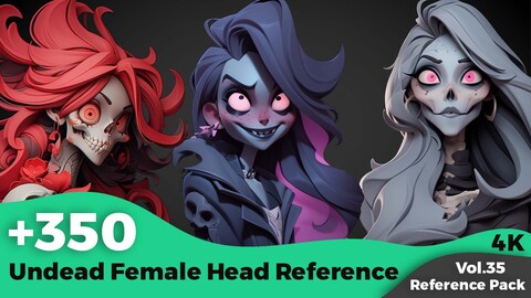 +350 Undead Female Head Reference(4k)