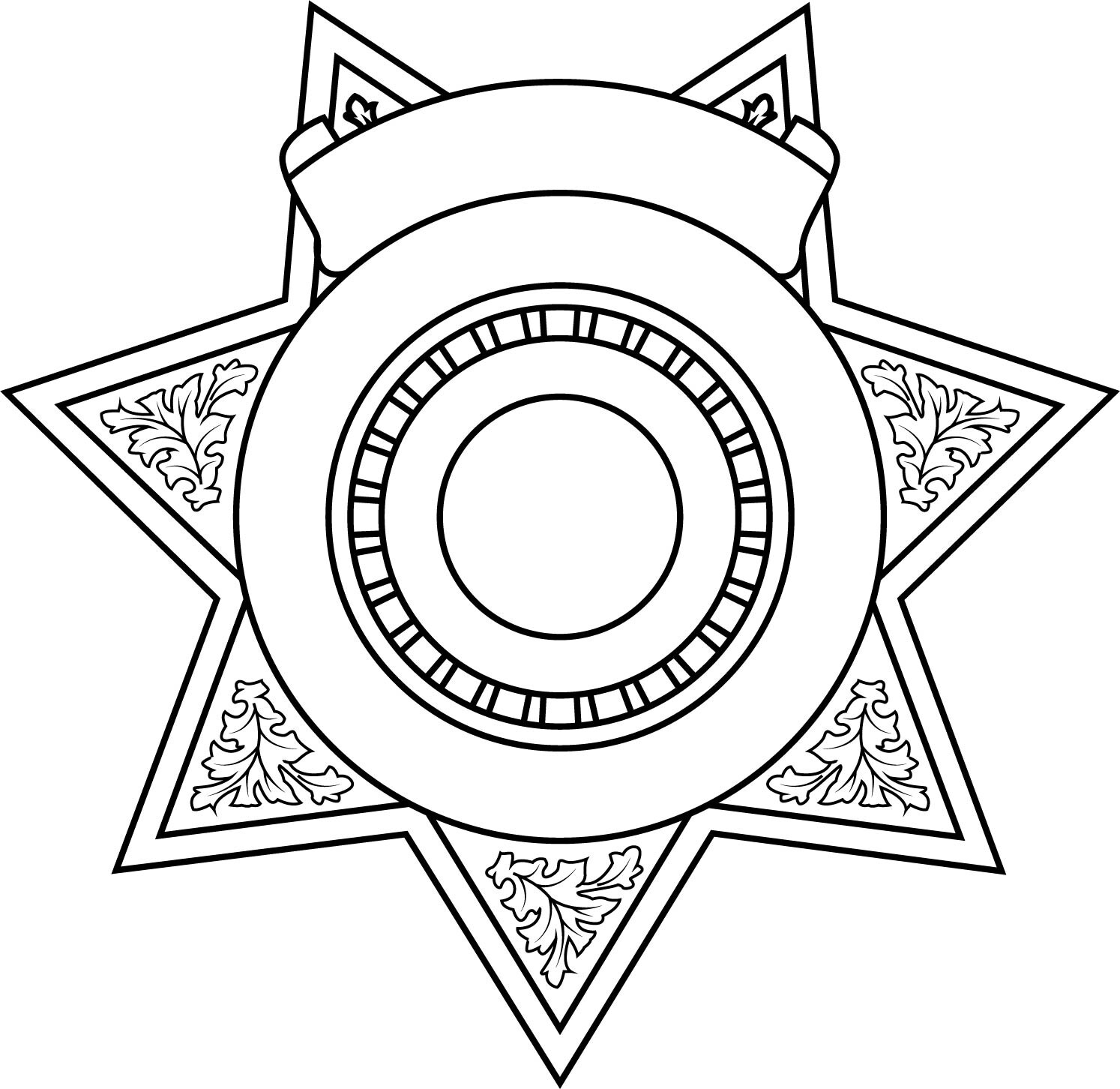 ArtStation - BLANK SHERIFF BADGE 19 VECTOR FILE Black white vector ...