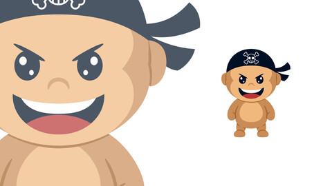 Cute monkey pirates cartoon