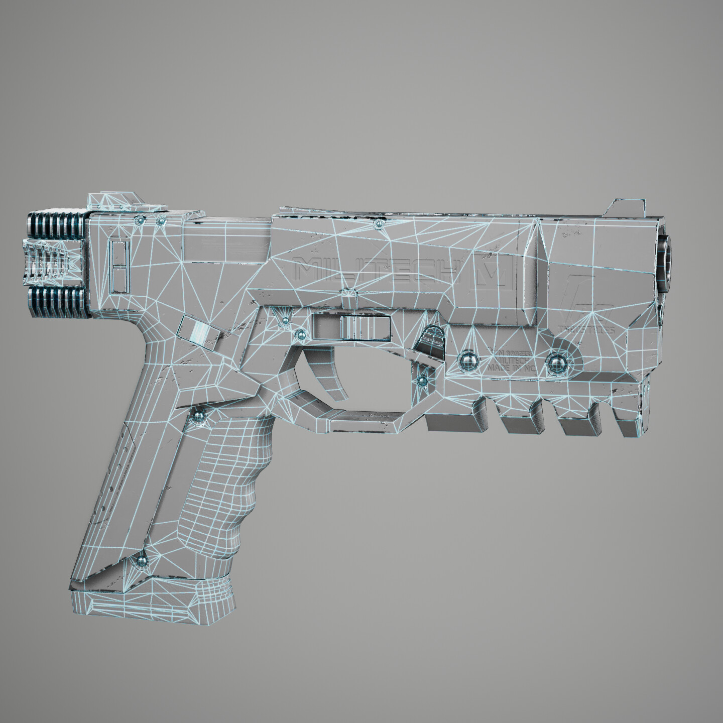 ArtStation - Cyberpunk 2077 gun (game-ready model) Militech M-10AF ...