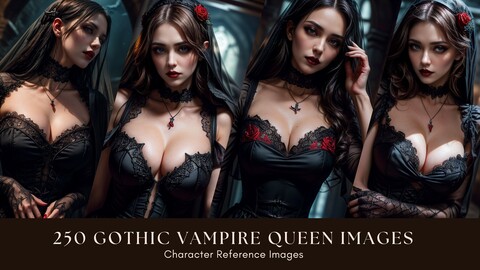 250 Gothic Vampire Queen Images Set 28|4K Reference Images