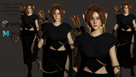 AAA 3D FANTASY MEDIEVAL CHARACTER - BEAUTIFUL ELF (REALISTIC CHARACTER)