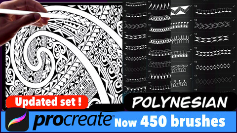 polynesian brush set for procreate 450 brushes (2023 update )