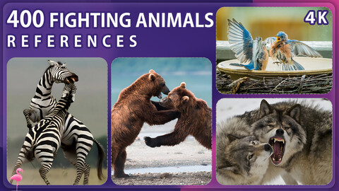 400 Fighting Animals Reference Pack – Vol 1