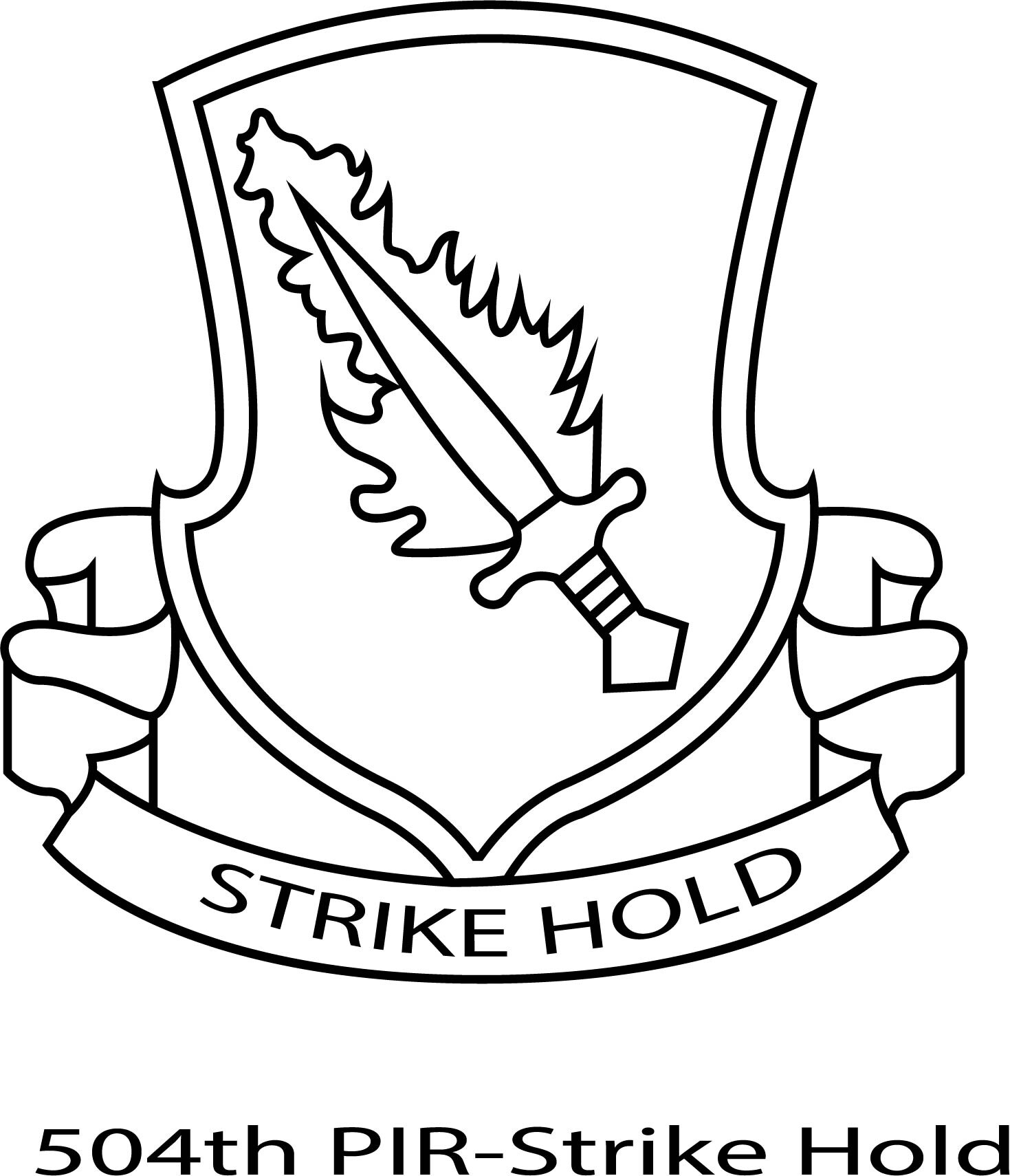 504th PIR-Strike Hold US ARMY AIRBORNE WINGS & PARACHUTE INFANTRY VECTOR  FILE Black white vector outline or line art file for cnc laser cutting,  wood